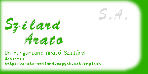 szilard arato business card